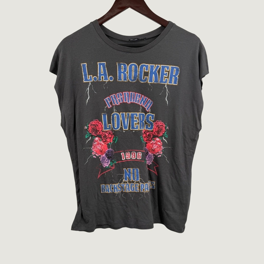 Zara Graphic Band Tee Medium LA Rocker Pasadena‎ Lovers 1996 Sleeveless T-Shirt